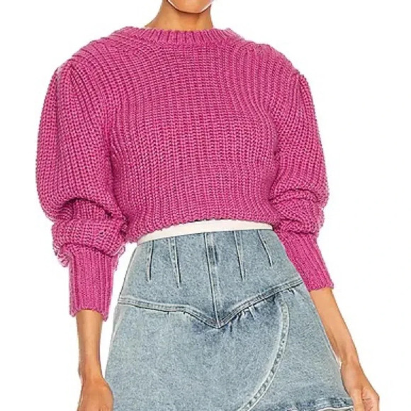 ISABEL MARANT ÉTOILE NWT Pleane Shaker Knit Sweater Jumper Pink 40 - Picture 2 of 14